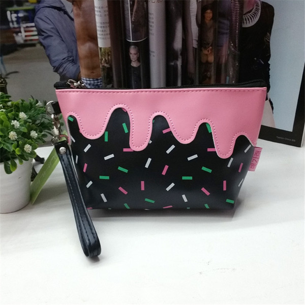 New PU Leather Mini Ice cream Bag Packet Women toiletry Bags Cute Women makeup Bag Women cosmetic bag