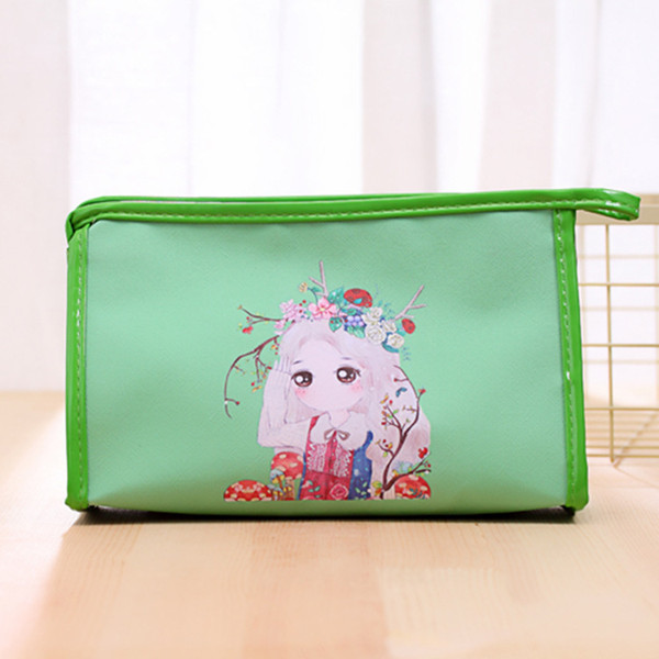 Fashion nylon leather cosmetic bag girls messenger bag women toiletry bag children pouch Ladies cosmetics receive package coin purse