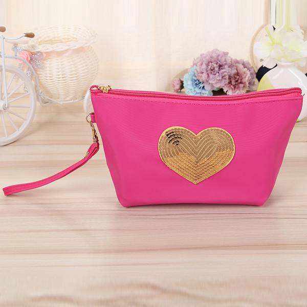 heart Embroidered purse Women Cosmetic Bags irregular Makeup Bag Cosmetic Case Travel Makeup Organizer Women zipper Pouches