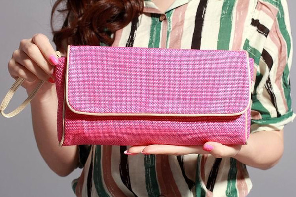 H1259 fashion woven handbags clutch bag large-capacity cosmetic bag wash bag special clearance
