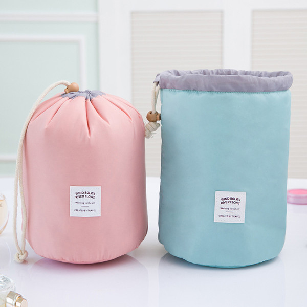 Storage cosmetic bag cylinder storage bag wash bag waterproof drawstring multifunctional travel