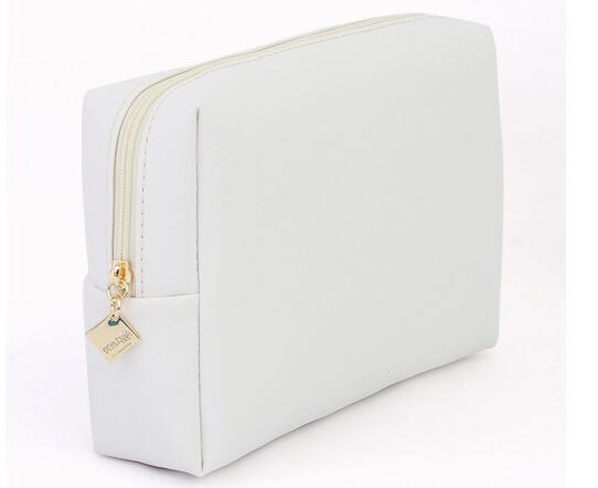 2018PU rectangular white cosmetic bag jewelry storage bags