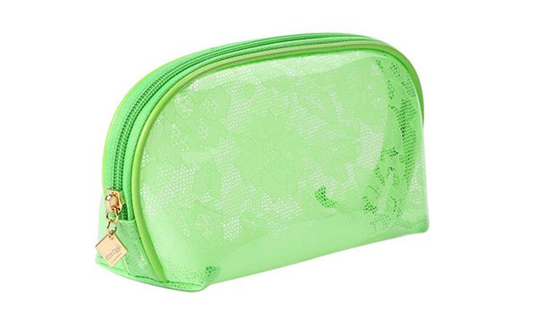 2018PU candy green printing large capacity cosmetic bag