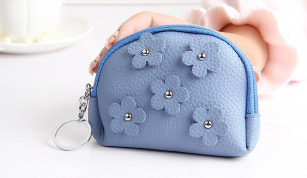 Huapin cute flower coin purse ladies zipper short wallet