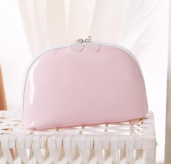 High Quality Pink Pu Cosmetic Bag Double Layers Letters Logo Makeup Bag Waterproof Zipper Pouch Women Portable Handbag Accessories