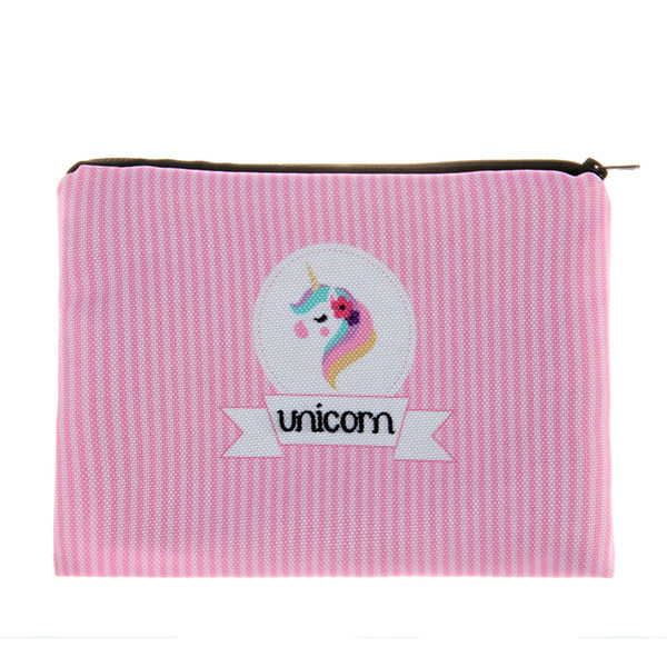 Pink Unicorn 3D Printing Simple Makeup Bag Neceser Cosmetic Case Women Trousse De Maquillage Organizer Pencil Case