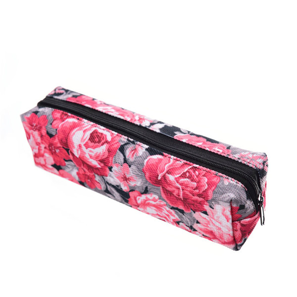 Red Flower 3D Print Cosmetic Bag Women Makeup Bag Kids School Pencil Bag Stationery Pouch Maleta De Maquiagem Necessaire