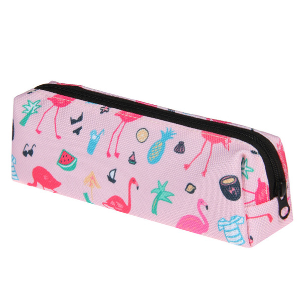 3D Printing Flamingo Cosmetic Bag Women Makeup Bag New Stationery Pouch Kids School Pencil Bag