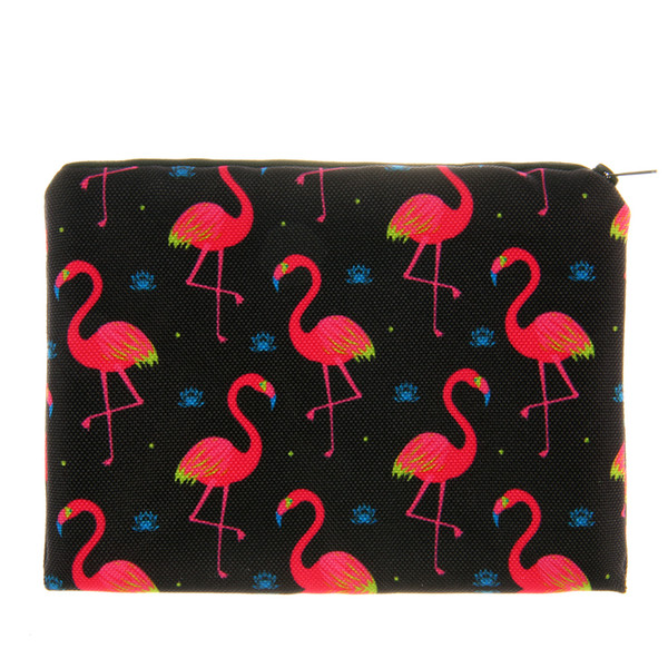 Black Flamingos 3D Printing Simple Makeup Bag Neceser Cosmetic Case Women Trousse De Maquillage Organizer Pencil Case