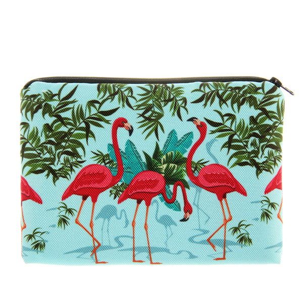 Flamingos 3D Printing Simple Makeup Bag Neceser Cosmetic Case Women Trousse De Maquillage Organizer Pencil Case