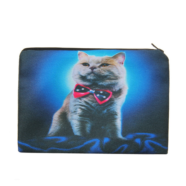 Blue Bow Cat Portable Type Makeup Bags Cosmetic Case Maleta De Maquiagem Bags Storage Travel Makeup Bag Brand Pencil Case