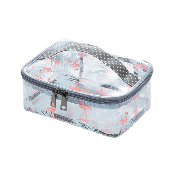 PVC Flamingos Transparent Cosmetic Bags Waterproof Clear Beauty Makeup Zipper Make Up Toiletry Accessories Supplies Stuff