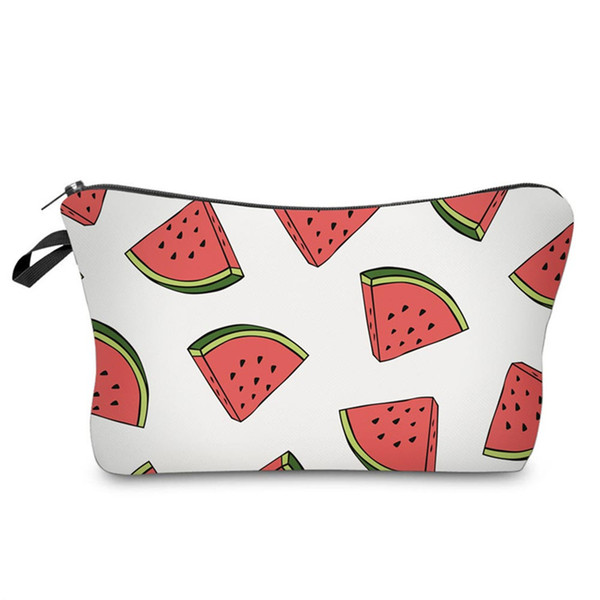 Fashion Lady Zipped Cute Watermelon Printing Organizer Pouch Storage Makeup Bag Gifts Women Female Travel Cosmetics Bags