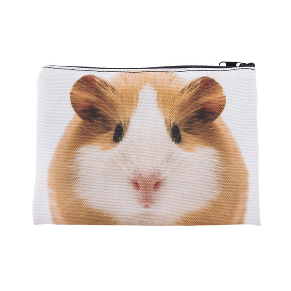 2018 Hot Sale Travel Makeup Bag 3D Printing Guinea Pig Zipper Square Cosmetic Bags Women