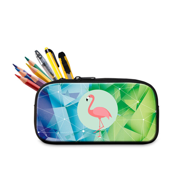 Animal Flamingos Pencil Cases For Student Stationery Supplies Women's Small Cosmetic Bags For Traveling Children Mini Zipper Penbox Pen Bag