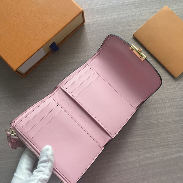 60208 Designer wallets Five color Designer Wallet Fold Buckle Tassel Designer women cards wallets Handbags purses 60208 Come with BOX