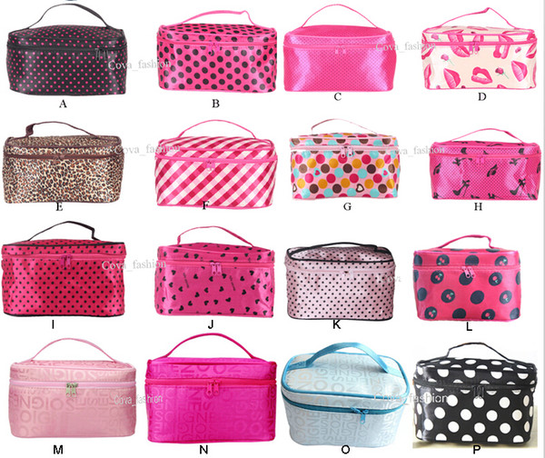 Hot Sale 22 Colors Many Designs Cheap wholesale Women's Travel Makeup quartet cosmetic Bag DHL Free Shipping