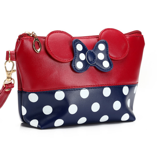 Designer Makeup Bag Zipper Pouch With Cute Bowknot / Waterproof Cosmetic Bag For Womens Travel