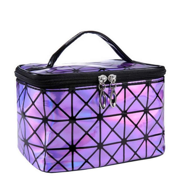 New Ladies Multifunctional Cosmetic Bag Flash Diamond Leather Organizer Cosmetic Storage Bag Multi-color Optional Free Shipping (Retail)