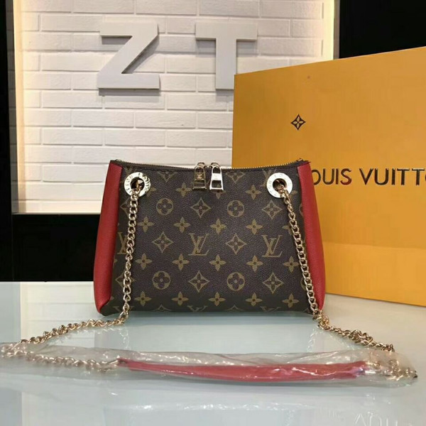 selling 2018 New Women Single shoulder bag luxury fashion Handbag brown letter Designer bags wallet Cosmetic bag free shipping L-V12