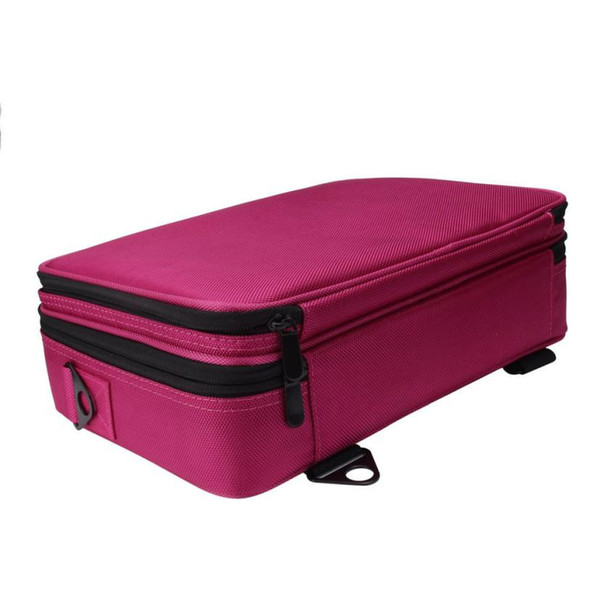 Wholesale- Unisex Cosmetic Bag Solid Nylon Three Portable Professional Makeup Case High Quality Cosmetics Box Bolso Maquillaje #7123