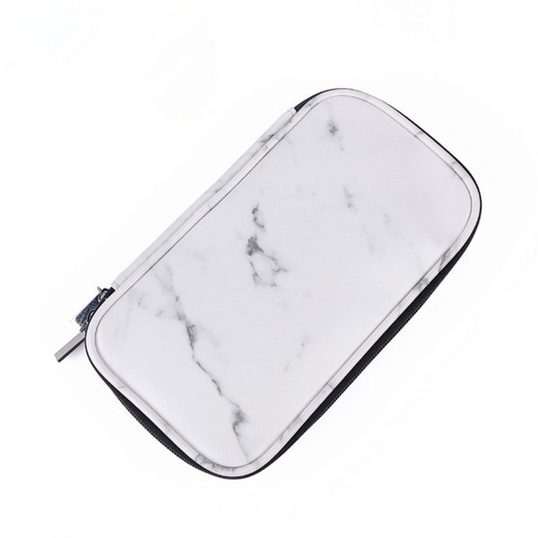 Marble Cosmetic Bag PU Brush Zipper Closure Handbag Portable Ladies Travel Toiletry Bag Brush Holder Cosmetics Storage Bag