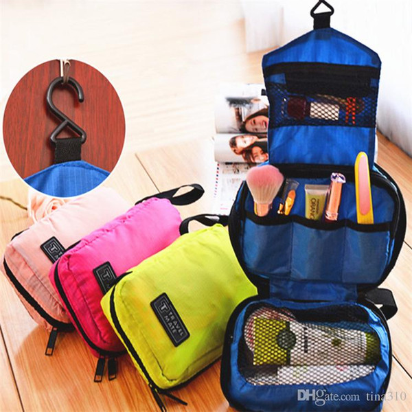 New Cosmetic Case Makeup Travel Toiletry Hanging Purse Holder Beauty Portable Bags Wash Make up Bag Organizer With Hook B0622