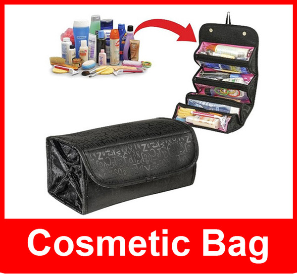 Roll -N -Go Lady's Travel Large Capacity Multi Functional Organizer Cosmetic Bags Jewelry Storage Make Up Bag