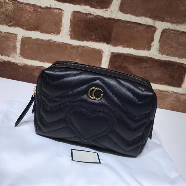 2017 New women brand handbag Luxury Cosmetic Case Travel Make up Bag high quality large capacity heart-shaped clutch bags