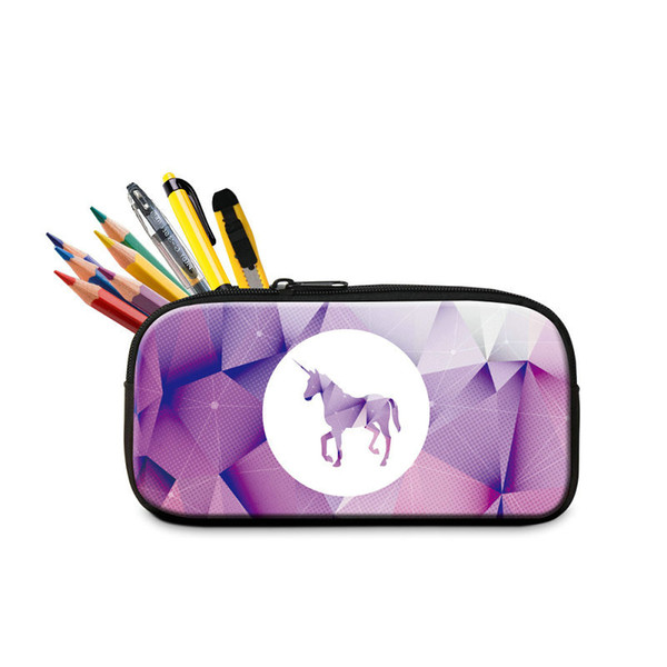 Wholesale Colorful Unicorn Printing Pencil Cases For Primary Students Multifunctional Cosmetic Bags For Teenage Girls Kids Mini Pen Box Bag