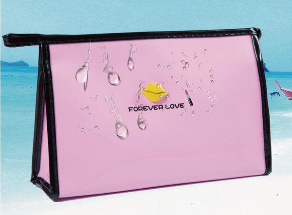 Hot sale forever love women lady Cosmetic bag Korea small waterproof storage female portable clutch bag travel cartoon wash makeup bag purse