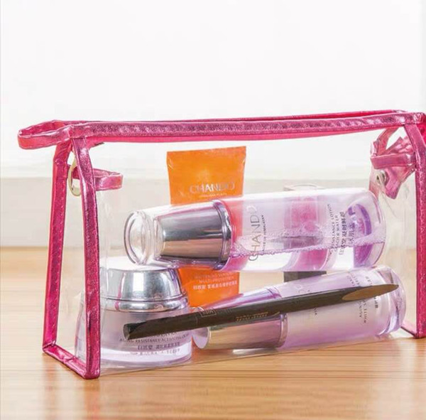 New Cosmetic Bag Waterproof Finishing Transparent Cosmetic Bag Washing and rinsing Lady Plastic Portable Cosmetic Bag Small Travel Acceptanc