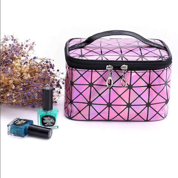 New Fashion Trend Laser PU Cosmetic Bag Large Capacity Small Waterproof Portable Simple Travel Waterproof Receiving Washing Bag