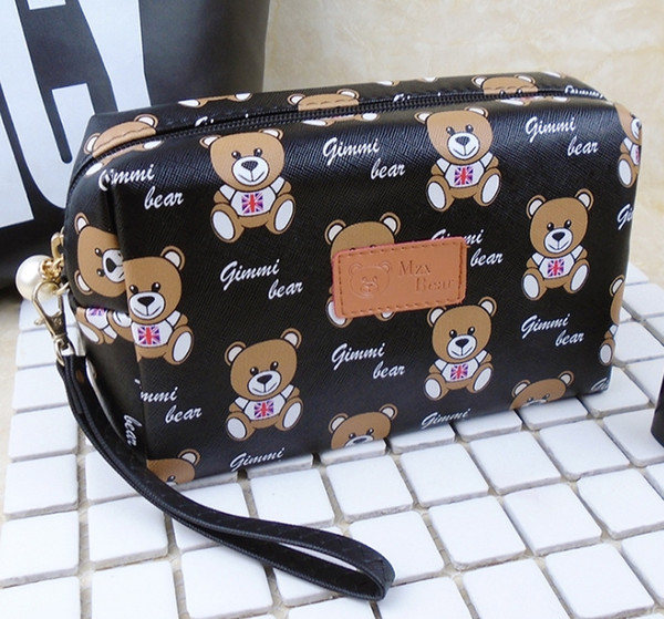 Fashion Pearl Bear Cosmetic Bag Portable Waterproof Travel Cosmetics Receiving Bag Washing Bag Cosmetic Box