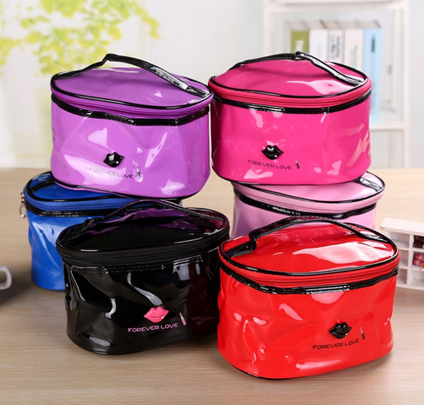 Hot-selling NEW VOGUE Europeans and Americans Paint shine pattern large-capacity cosmetic bag receipt package finishing wash PU box