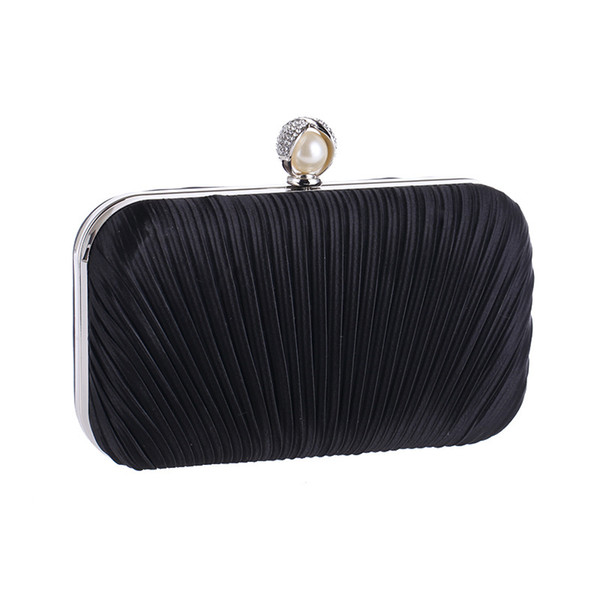 1pc 2017 New Fashion Diamond Crystal Stone pleated evening bag Handbag Party club wedding Bridal Clutch Prom Purse wallet make up bag tote