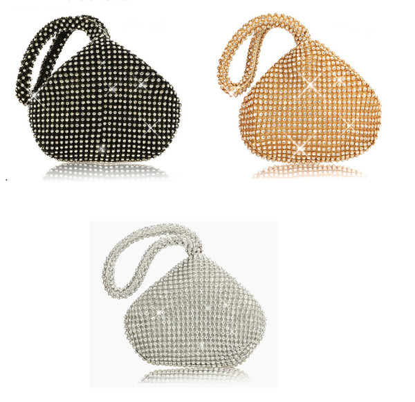 Elegant diamonds evening bags for women new fashion circular shaped clutch evening bag ladies mini handbag