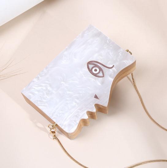 2017 New Feture Face Acrylic Evening Bags for women Fashion Dinner Clutch Bag Women shoulder crossbody bag