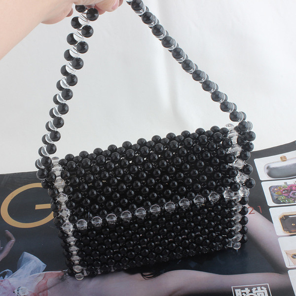 Pearl bag Clear tote handbags evening bags 2019 new beaded shoulder bags for women fashion clutches