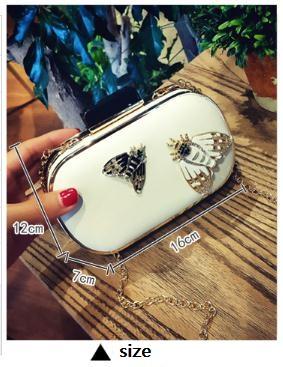 Fashion Clutches Evening bags for women Insect hardware Black and White Butterfly Shoulder chain bag Simple Crossbody coin purse