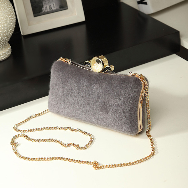 New Fall Women Clutch Evening Bags with pearl and chain Fashion Ladies Shoulder Cross Body Bags