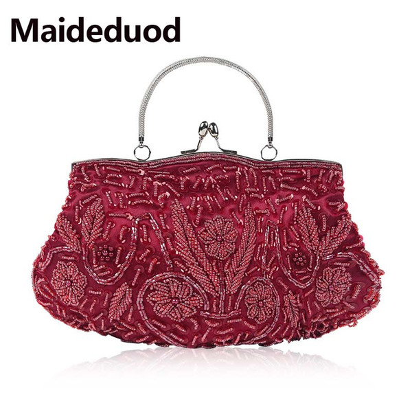 New Design Women Evening Bags Handmade Beaded Diamonds Soft Shell Design Day Clutches For Wedding/Party/Dinner Purse