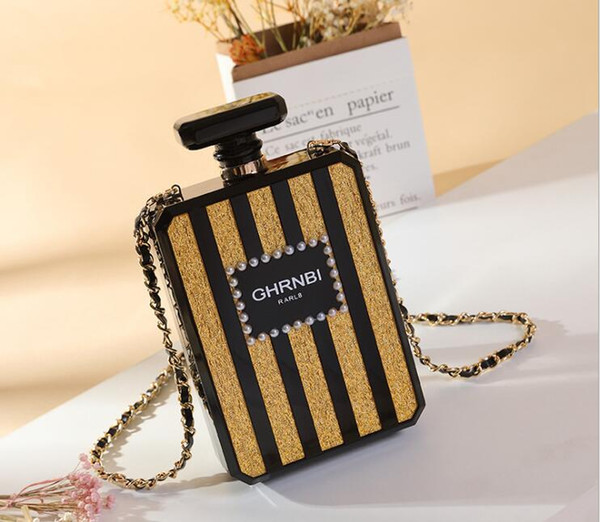 Women fashion Evening Clutch bags Acrylic perfume bottle bags high-end Handbag dinner party Crossbody Shoulder bag chain Tote Birthday gift