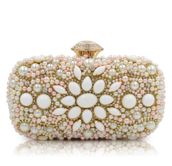 Evening bags Hand bags Bridesmaid clutches Evening purses handbags Banquet One-sided hot drilling pearl Diamond Cosmetic clutch bag 545