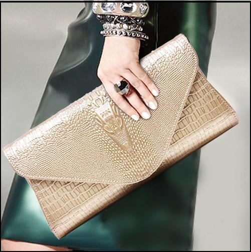 2017 The New Genuine Leather Lady bags Crocodile pattern Handbag Brand Fashion Leather Evening Wedding party bag