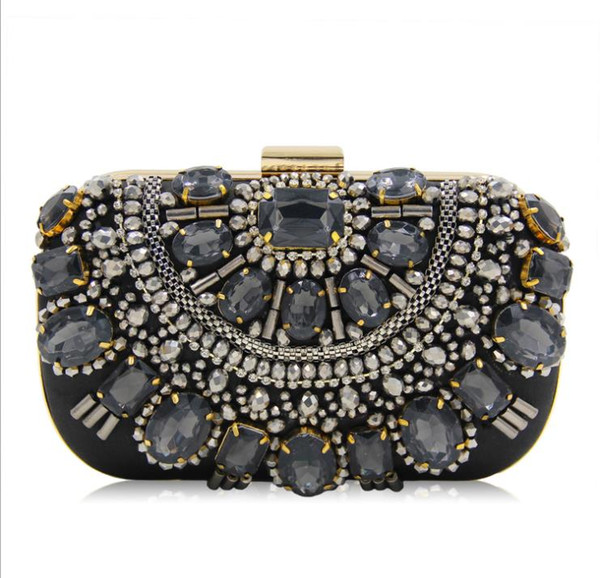 Evening bags Hand bags Bridesmaid clutches Evening purses handbags Banquet One-sided hot drilling pearl Diamond Cosmetic clutch bag 552