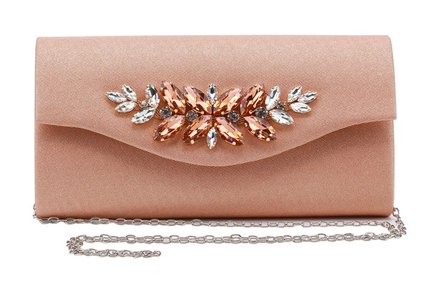 Luxury Women Evening Clutch Purse Rhinestone Bridal Wedding Handbag Clutch for Prom Party With Detachable Chain Strap