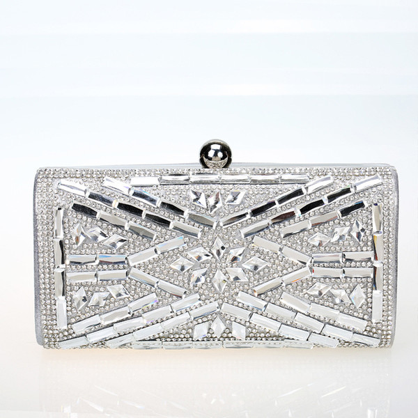 Clutch bags Crystal Evening bags Handbags Bridesmaid clutches Banquet purses rhinestone Diamond Wedding messenger Elegant - EB1312001