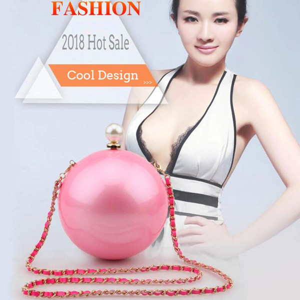 Hot Selling Global Ball Globes Evening Bag Pearl Handbag Perfume Acrylic Messenger Bags Shoulder Purse Elegant with Cotton Lining - ZZ4