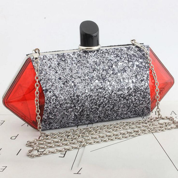 Trumb shoulder bag fashion candy women acrylic patchwork messenger bags party evening bag clear perfume handbag shining clutch purse - L5006